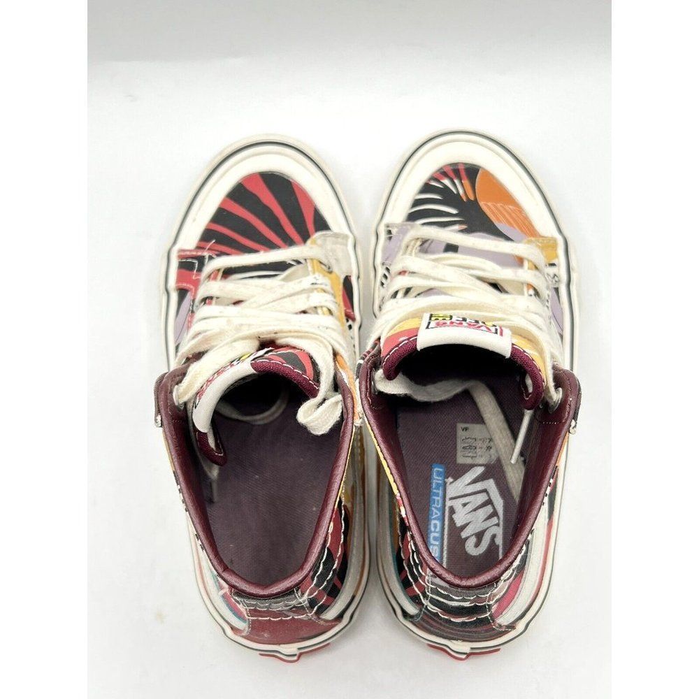 Vans Off The Wall Sk8 Hi Unisex Red Yellow Striped Shoes Sneakers Size 6 500714 - Picture 12 of 13